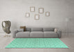 Machine Washable Abstract Turquoise Modern Area Rugs in a Living Room,, wshabs4814turq