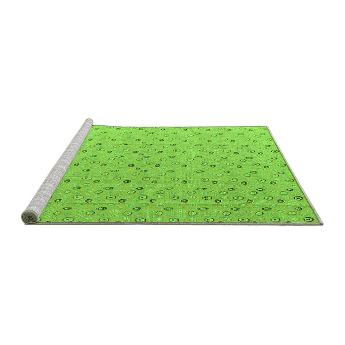 Sideview of Machine Washable Abstract Green Modern Area Rugs, wshabs4814grn