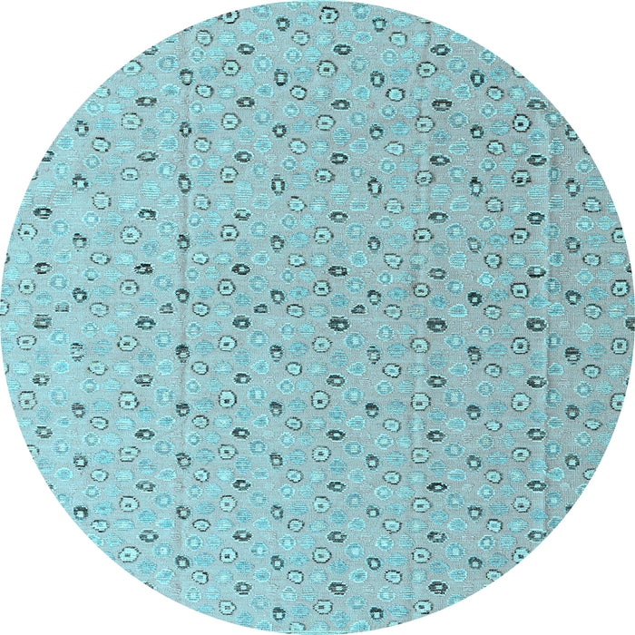 Round Abstract Light Blue Modern Rug, abs4814lblu