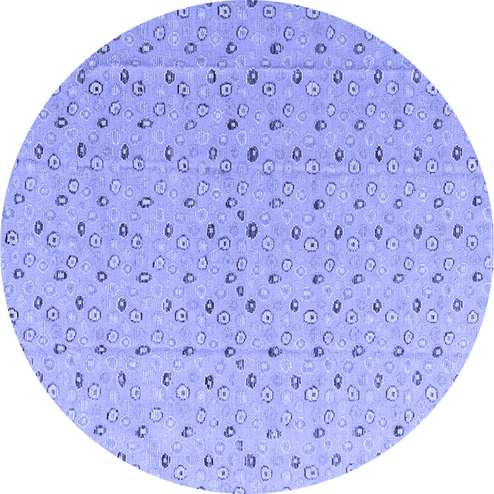 Round Abstract Blue Modern Rug, abs4814blu