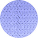 Round Abstract Blue Modern Rug, abs4814blu