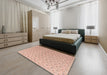 Machine Washable Abstract Pastel Orange Rug in a Bedroom, wshabs4814