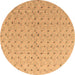 Round Abstract Brown Modern Rug, abs4814brn