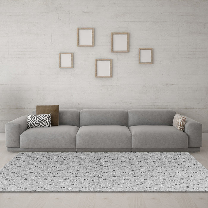 Machine Washable Abstract Gray Modern Rug in a Living Room,, wshabs4814gry