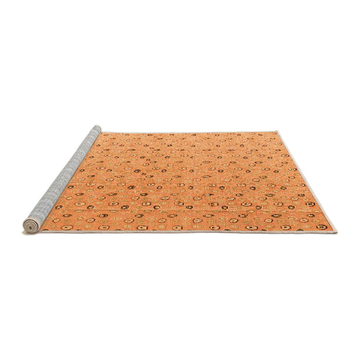 Sideview of Machine Washable Abstract Orange Modern Area Rugs, wshabs4814org