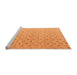 Sideview of Machine Washable Abstract Orange Modern Area Rugs, wshabs4814org