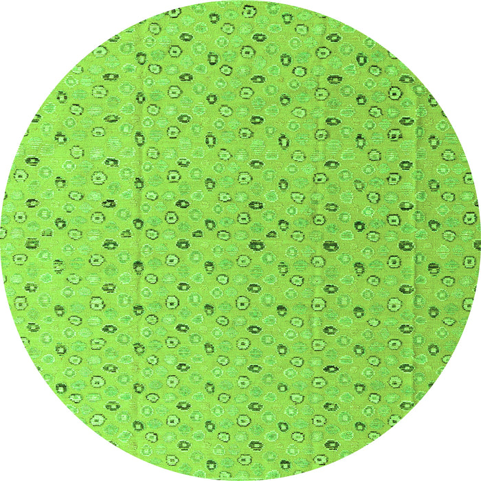 Round Machine Washable Abstract Green Modern Area Rugs, wshabs4814grn