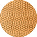 Round Solid Orange Modern Rug, abs4815org