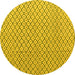 Round Solid Yellow Modern Rug, abs4815yw