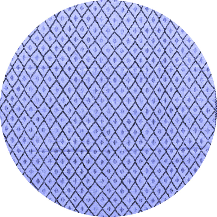 Round Machine Washable Solid Blue Modern Rug, wshabs4815blu