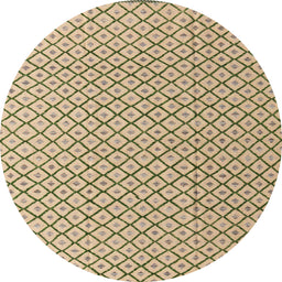 Round Abstract Brown Solid Rug, abs4815