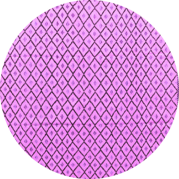 Round Machine Washable Solid Purple Modern Area Rugs, wshabs4815pur