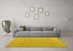 Machine Washable Solid Yellow Modern Rug in a Living Room, wshabs4815yw