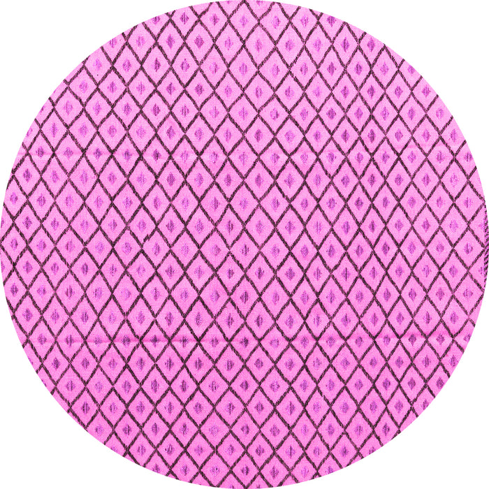 Round Machine Washable Solid Pink Modern Rug, wshabs4815pnk
