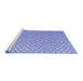 Sideview of Machine Washable Solid Blue Modern Rug, wshabs4815blu