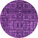 Round Machine Washable Abstract Purple Modern Area Rugs, wshabs4816pur