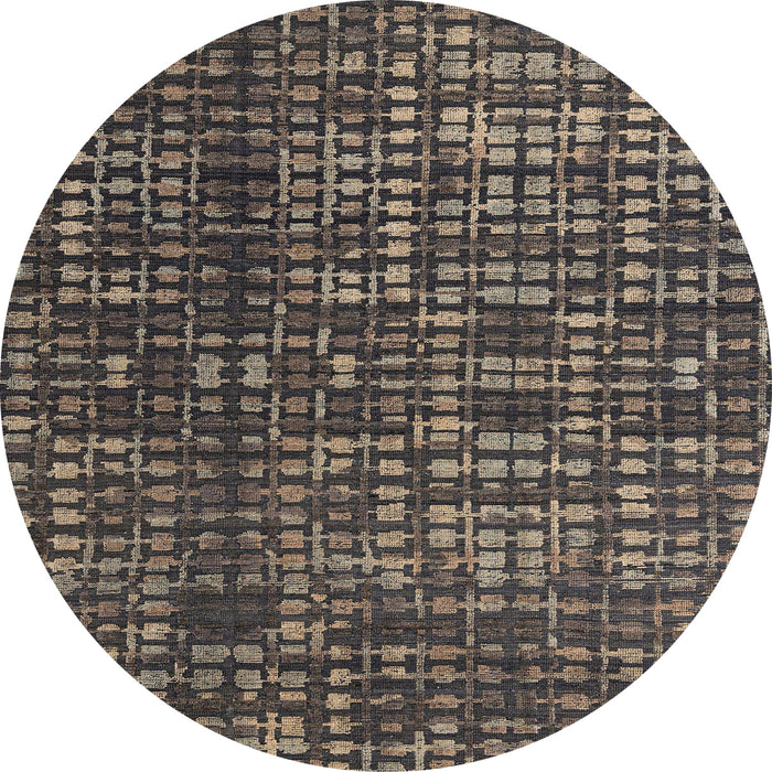 Round Abstract Khaki Green Modern Rug, abs4816