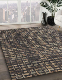 Abstract Khaki Green Modern Rug, abs4816