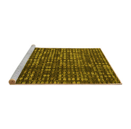 Sideview of Machine Washable Abstract Yellow Modern Rug, wshabs4816yw
