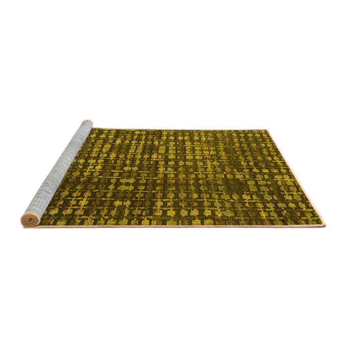 Sideview of Machine Washable Abstract Yellow Modern Rug, wshabs4816yw