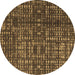 Round Abstract Brown Modern Rug, abs4816brn