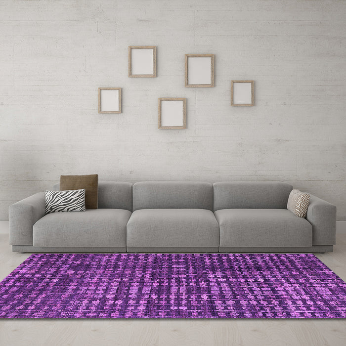 Machine Washable Abstract Purple Modern Area Rugs in a Living Room, wshabs4816pur