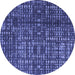 Round Abstract Blue Modern Rug, abs4816blu