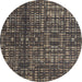 Round Machine Washable Abstract Khaki Green Rug, wshabs4816