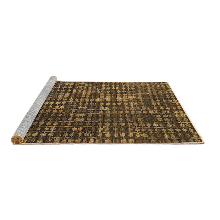 Sideview of Machine Washable Abstract Brown Modern Rug, wshabs4816brn