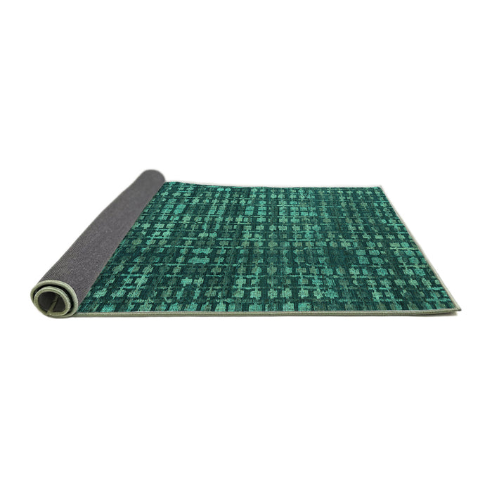 Sideview of Abstract Turquoise Modern Rug, abs4816turq