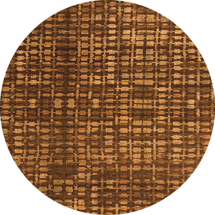 Round Abstract Orange Modern Rug, abs4816org