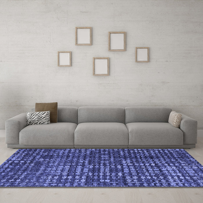 Machine Washable Abstract Blue Modern Rug in a Living Room, wshabs4816blu
