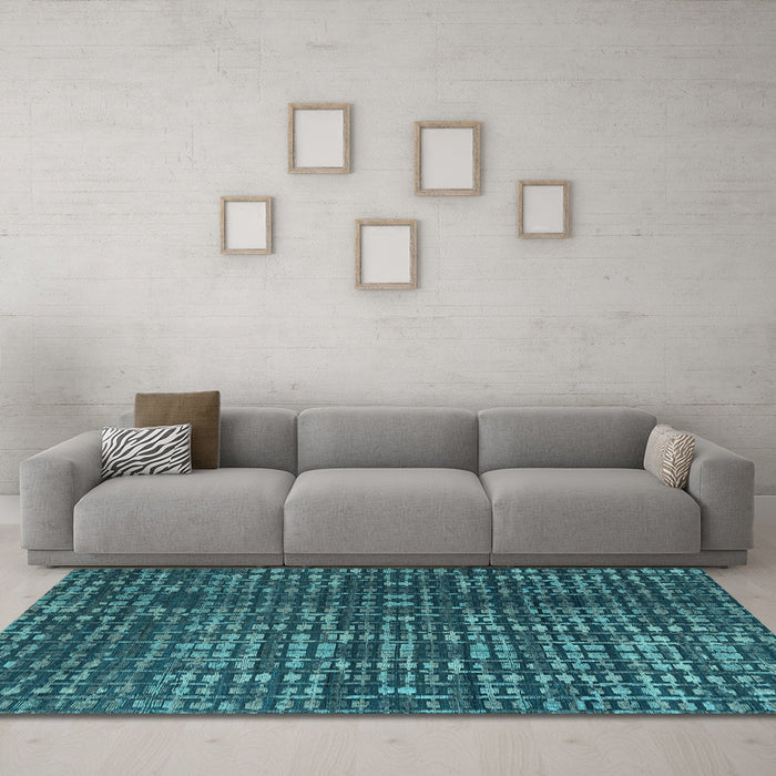 Machine Washable Abstract Light Blue Modern Rug in a Living Room, wshabs4816lblu