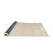 Sideview of Abstract Beige Solid Rug, abs4817