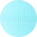 Round Solid Light Blue Modern Rug, abs4817lblu