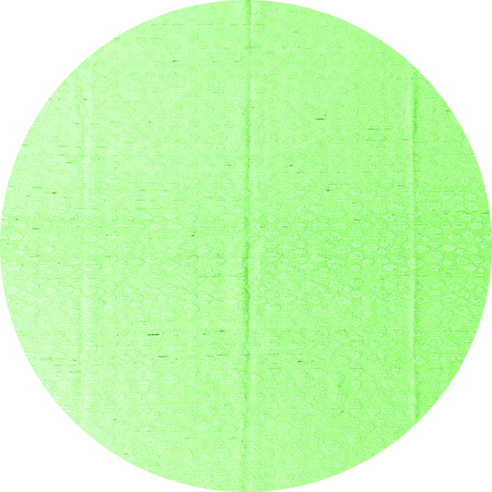 Round Machine Washable Solid Green Modern Area Rugs, wshabs4817grn
