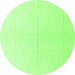 Round Machine Washable Solid Green Modern Area Rugs, wshabs4817grn