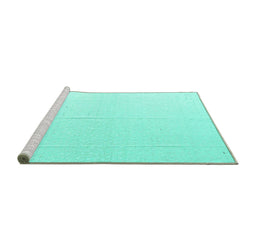 Sideview of Machine Washable Solid Turquoise Modern Area Rugs, wshabs4817turq