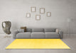 Machine Washable Solid Yellow Modern Rug in a Living Room, wshabs4817yw