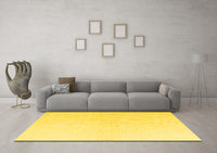 Machine Washable Solid Yellow Modern Rug, wshabs4817yw