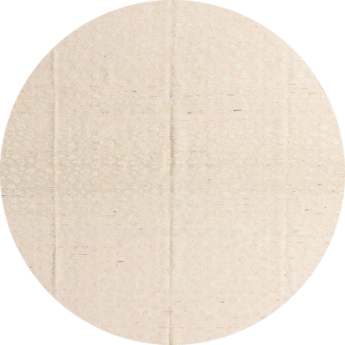 Round Machine Washable Abstract Moccasin Beige Rug, wshabs4817
