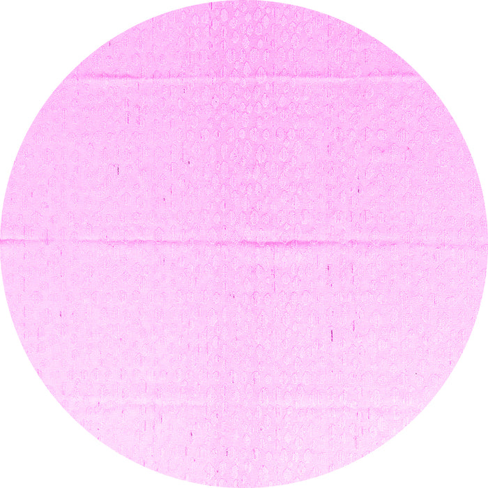 Round Machine Washable Solid Pink Modern Rug, wshabs4817pnk