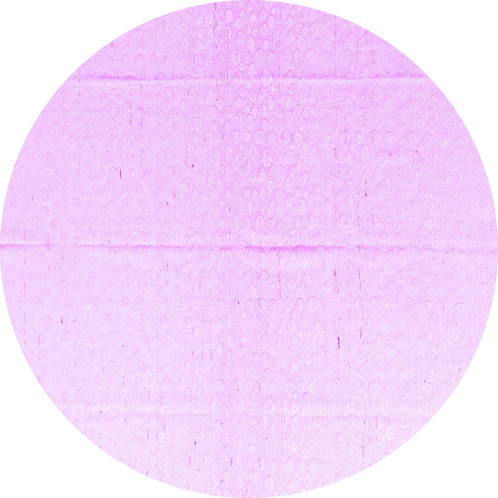 Round Machine Washable Solid Purple Modern Area Rugs, wshabs4817pur