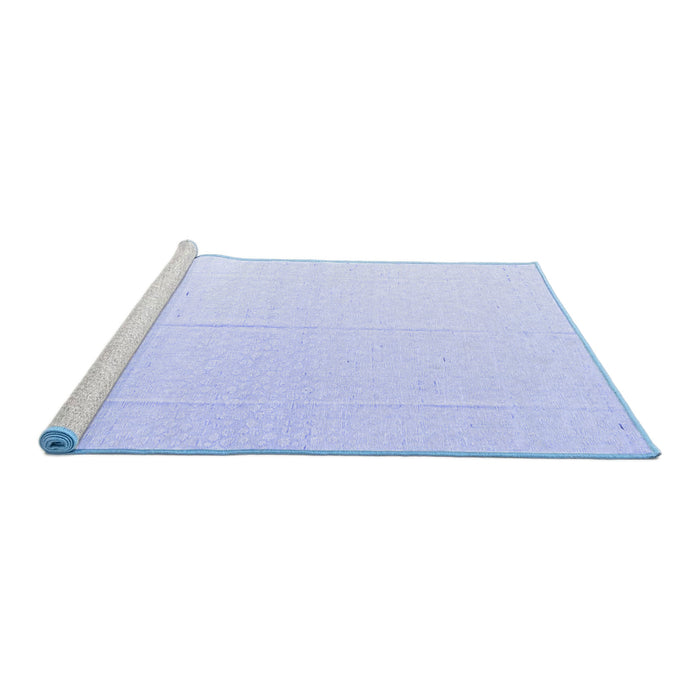 Sideview of Machine Washable Solid Blue Modern Rug, wshabs4817blu