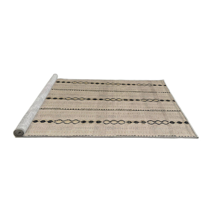 Sideview of Machine Washable Abstract Brown Rug, wshabs4818