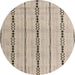 Round Abstract Brown Modern Rug, abs4818