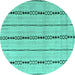 Round Abstract Turquoise Modern Rug, abs4818turq