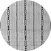 Round Abstract Gray Modern Rug, abs4818gry