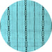 Round Machine Washable Abstract Light Blue Modern Rug, wshabs4818lblu