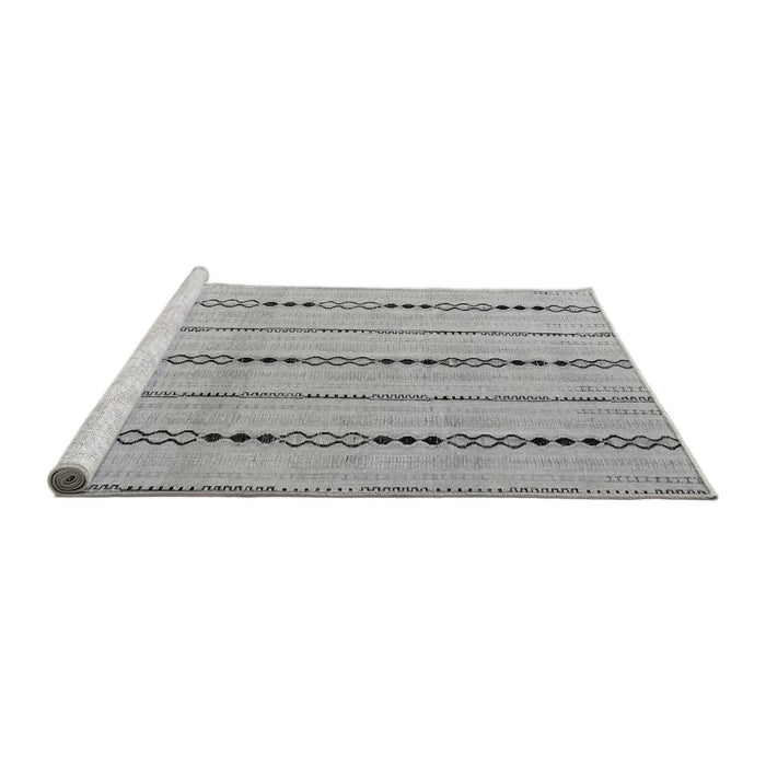 Sideview of Machine Washable Abstract Gray Modern Rug, wshabs4818gry